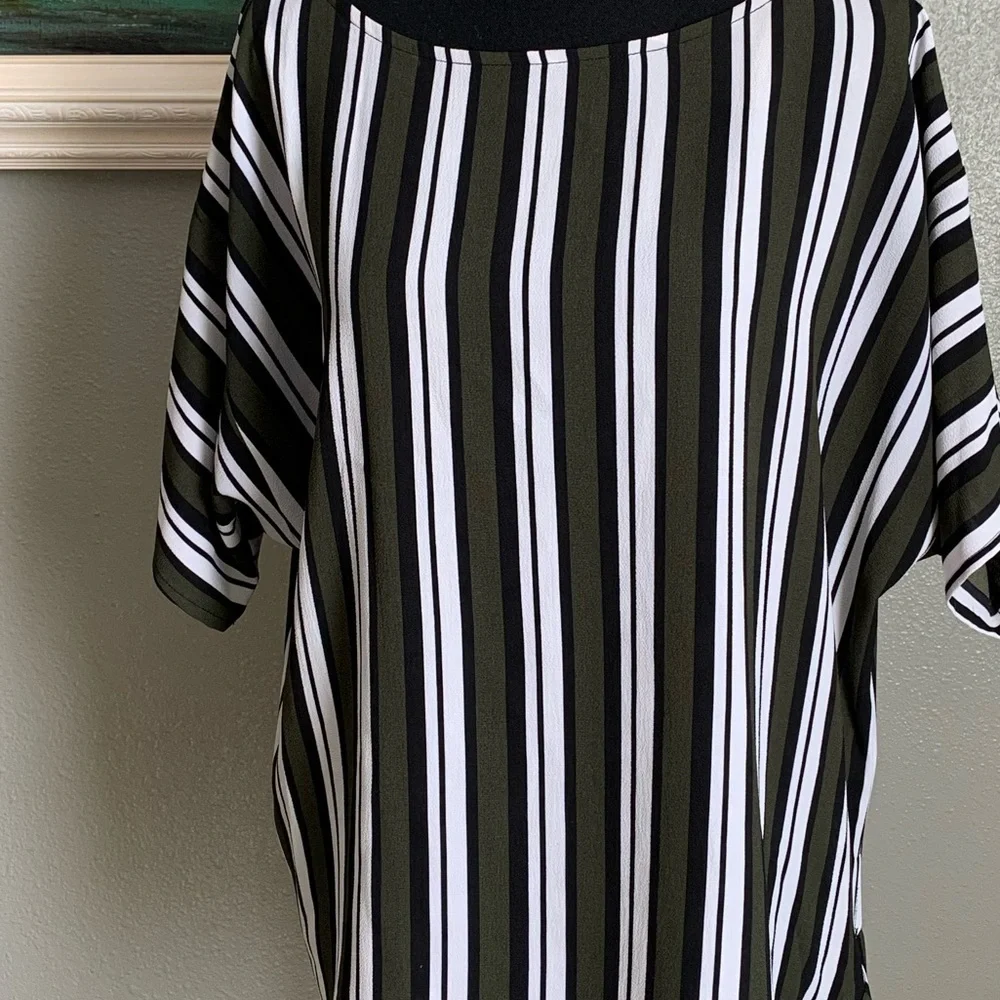 Michael Kors Multicolored Stripes Blouse Size Medium
